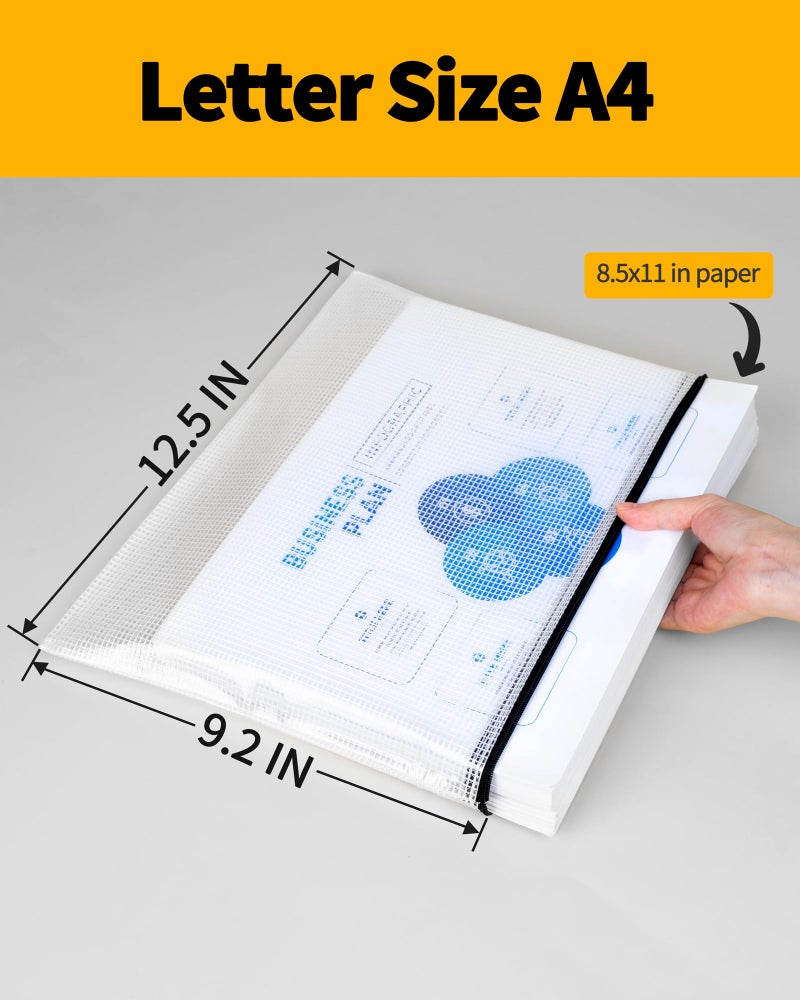 ساني حقيبة SUNEE شبكية بلاستيكية بسحاب مقاس 9.2x12.5 بوصة (أسود، 12 عبوة)، حقيبة كبيرة جدًا بسحاب مقاومة للماء للوازم المكتبية المدرسية، والألغاز والألعاب، وتنظيم التخزين - Image 2